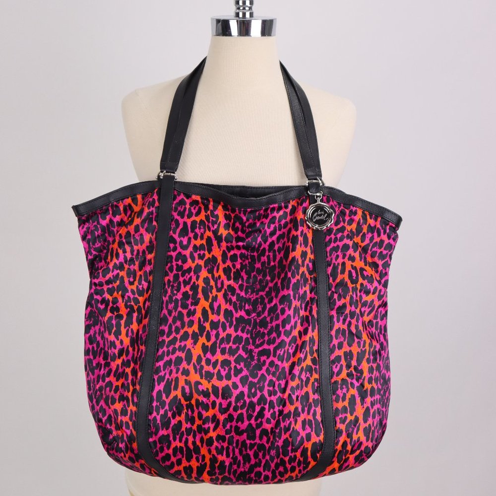 ❄️ RARE Henri Bendel NWOT Large Animal Print Satin Satchel Tote Handbag Purse
